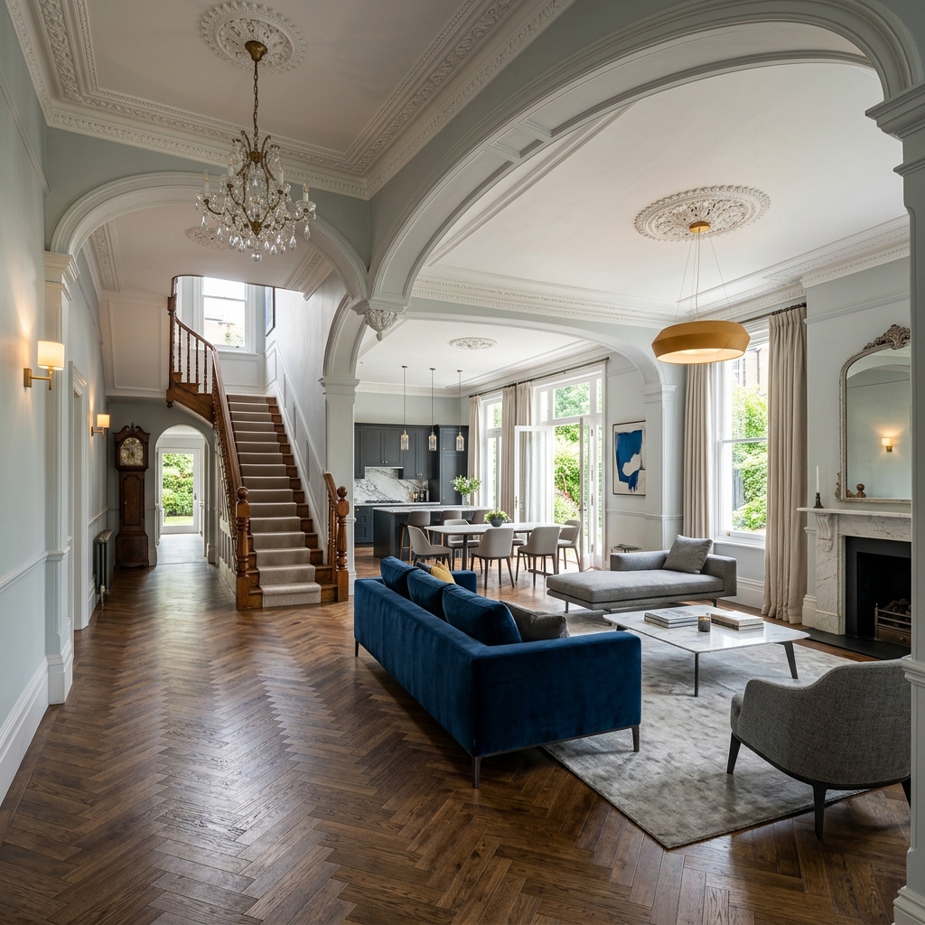 Luxury listed building renovation in fulham