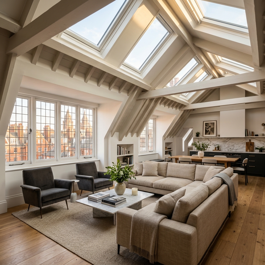 Luxury hip to gable loft conversion in south kensington